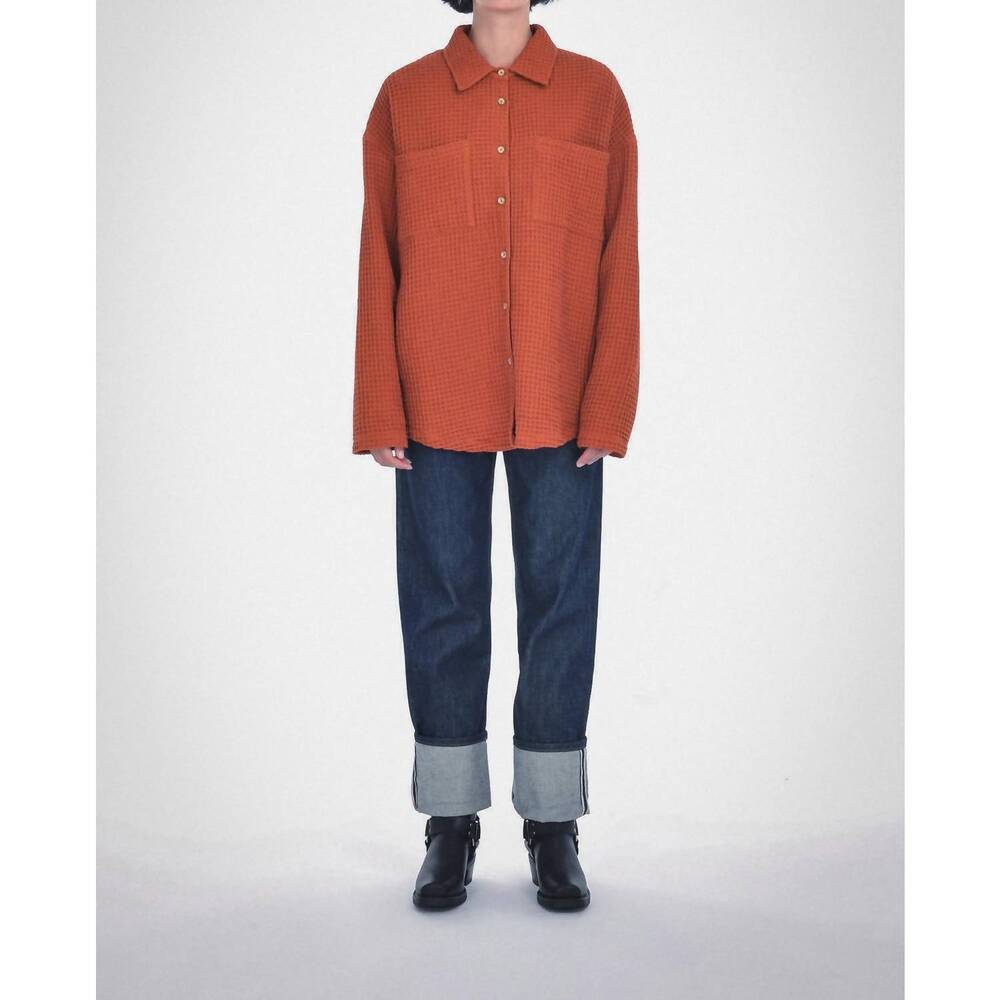 NEW PAPER LABEL lanca waffle shirt in flame